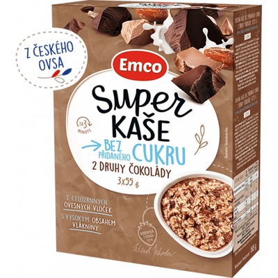 Emco Super kaša 2 druhy čokolády 3 x 55 g