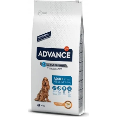 Advance Dog Medium Adult - пилешко и ориз, високачествена храна за пораснали кучета от средните породи, над 1 година, Испания - 3 кг