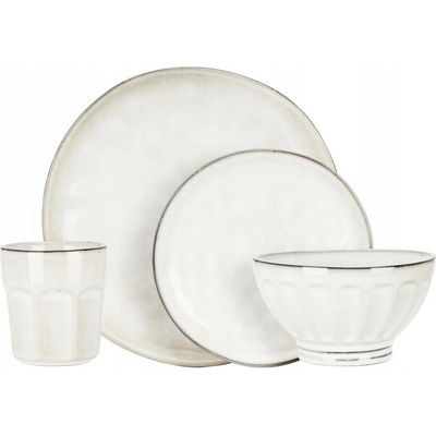 Excellent Houseware Sada keramického nádobí bílá 16 ks