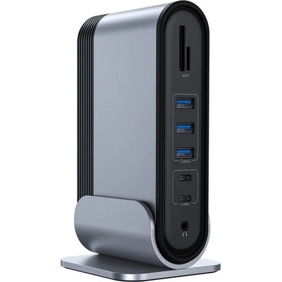 Baseus Working Station USB 3.2 16-in-1 USB-C Hub V2 (CAHUB-HG0G) - мултифункционален хъб за свързване на допълнителна периферия за Macbook и USB-C устройства (сив)