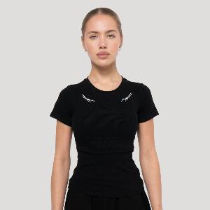 GymBeam Дамска тениска Tribal Ribbed Black S