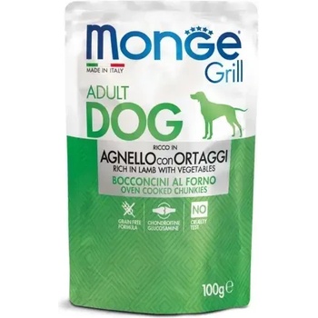 Monge Grill Chunkies with Lamb and Vegetables - пауч за куче с агнешко и зеленчуци 100 гр