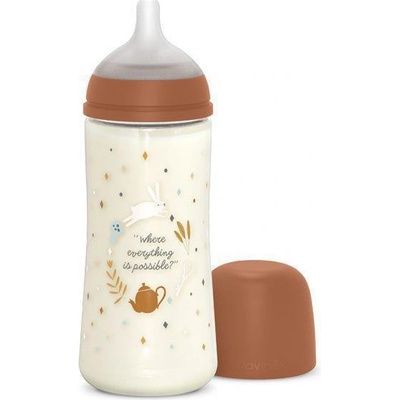 Suavinex kojenecká láhev Wonderland Fyziol průtok hnědá 360ml