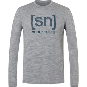 super. natural Мъжка блуза с дълъг ръкав super. natural Denilogo SN L/S Merino longsleeve - Cashmere Grey Melange / Blueberry (216-9136-0211)