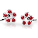 Danfil detské náušnice kvetiny C2744 z bieleho zlata ruby dark balónik