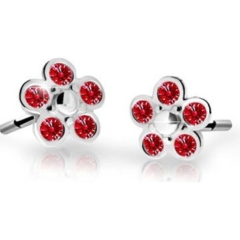 Danfil detské náušnice kvetiny C2744 z bieleho zlata ruby dark balónik