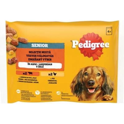 Pedigree Senior Zmiešaný výber v želé 4 x 100 g