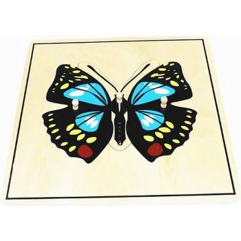 Image 1 of Smart Baby Дървен мини пъзел с животни Smart Baby - Пеперуда, 3 части (MO97-2)