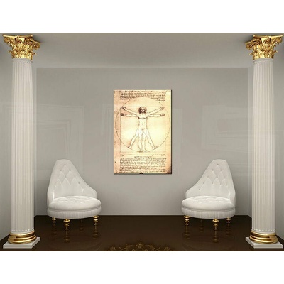 Obraz na plátne VITRUVIÁNSKY MUŽ– Leonardo Da Vinci - 100x70 cm