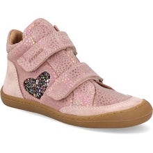 Develab barefoot dětské kotníkové boty Midcutshoe 2 Velcro leather ex Old pink růžové