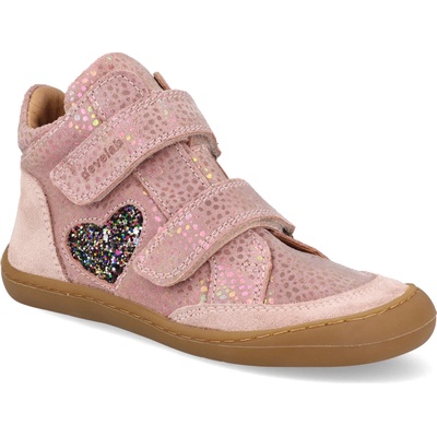 Develab barefoot dětské kotníkové boty Midcutshoe 2 Velcro leather ex Old pink růžové