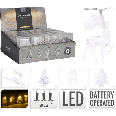 KOOPMAN Dekorační osvětlení řetěz 10 LED bílá teplá s figurkami 4 designy