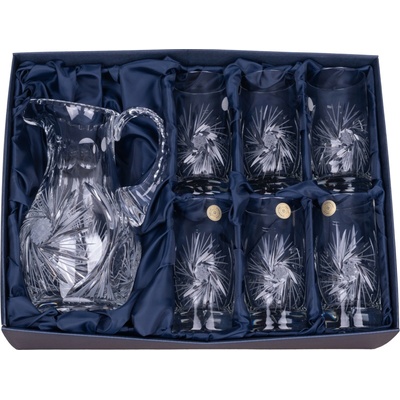 Bohemia Crystal Džbán se sklenicemi na vodu Větrník Džbán + 6 skleniček 350 ml