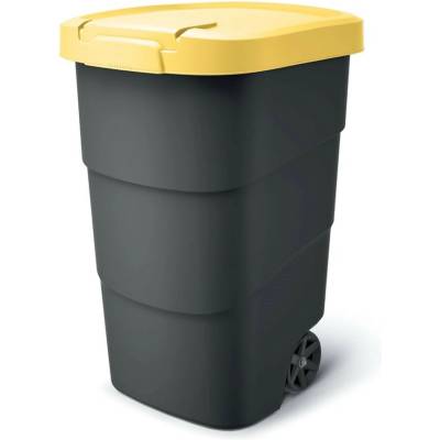 Prosperplast Wheeler 95 l antracit so žltým vekom