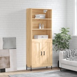 vidaXL Висок шкаф, дъб сонома, 69, 5x34x180 см, инженерно дърво (3189968)