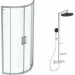 Ideal Standard Комплект душ кабина Ideal Standard Connect 2 хром 80x80 см и душ колона Ideal Standard Alu+ сребриста (K9250EO+BD583SI)