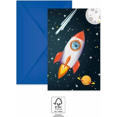 Pozvánky a obálky Vesmír 6ks – Zboží Mobilmania