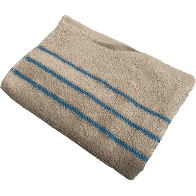 Top textil Osuška Pruhy modré 70 x 130 cm béžová
