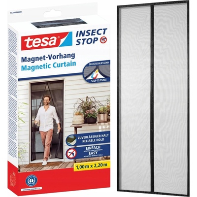 Tesa Síť magnetická proti hmyzu do dveří, černá 100 x 220 cm – Sleviste.cz