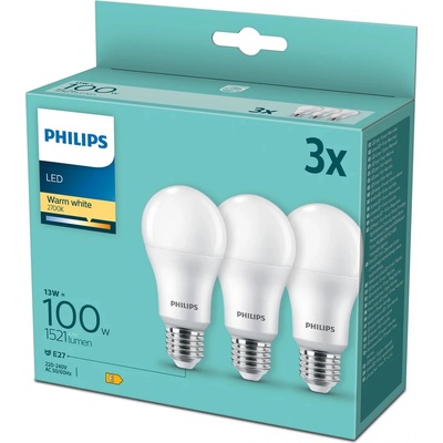 Philips LED 14W/100W 1521lm A67 E27 2700K WW FR ND 3-set