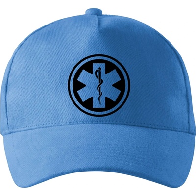 Rescue logo samostatné guľaté so zahnutým šiltom a látkovou sponou Svetlomodrá