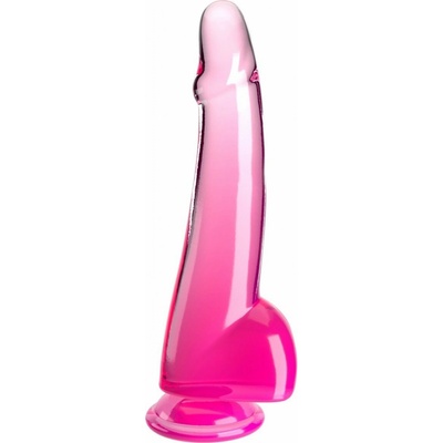 Pipedream King Cock Clear Cock with Balls 9" Pink