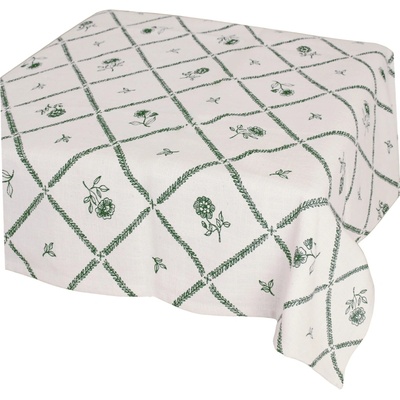 Strömshaga Bavlněný ubrus Lovisa Green White 140x240 cm zelená