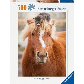 Ravensburger Пъзел Ravensburger от 500 части - Пони и коте (12001901)