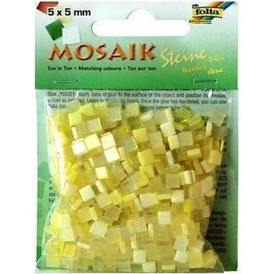 Folia Mozaikové kamienky tónované, 5 x 5 mm žltá