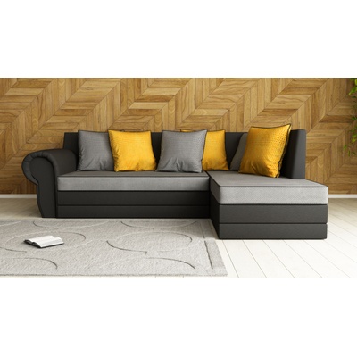 DST Ъглов диван Rio-dst, черно и сиво