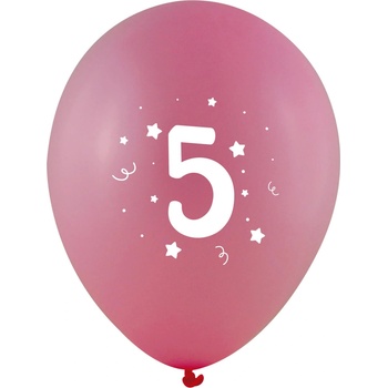 Image 1 of Globos Festival БАЛОНИ 10 БР. 12" - 30 СМ С ПЕЧАТ - ЦИФРА 5
