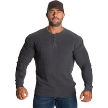 Gasp THERMAL HENLEY WASHED ANTHRACITE triko s dlouhým rukávem antracitové