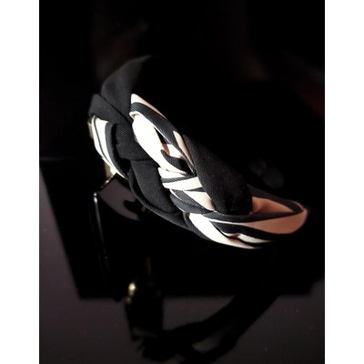 Radi handmade Диадема с възел черно и бежаво (702)