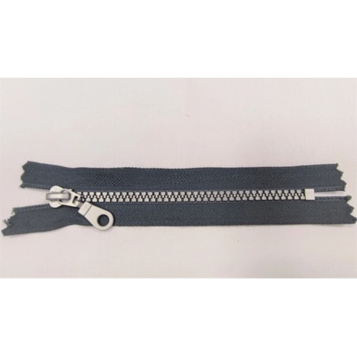 Zips kostený nedeliteľný 14cm / tmavá šedá
