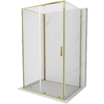 Mexen Exo-3S душ кабина 3-стенна плъзгаща се 100 x 120 см, прозрачна, златна (8151-100-120-50-00-3S)