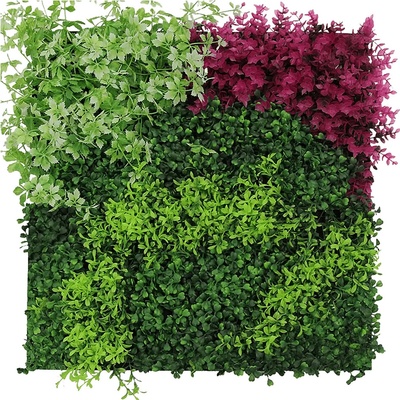 Jangal Umělá zelená stěna Růžová Flora Mix, 52 × 52 cm, PET 11119