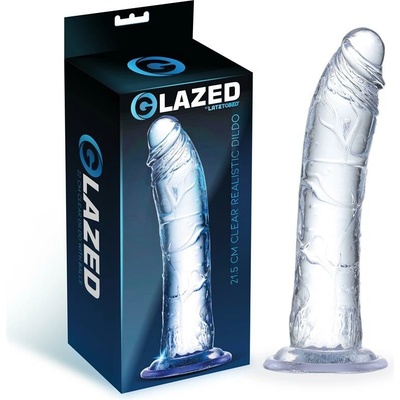 Glazed Realistic dildo 21,5 cm Klasické dildo s přísavkou Průhledný