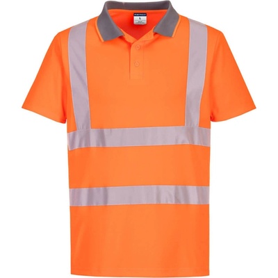 Portwest Polokošile EC10 Eco Hi-Vis S/S Polo krátký rukáv reflexní oranžová 4XL – Zboží Dáma