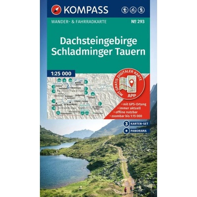 Dachsteingruppe, Schladminger Tauern (set 3 map, Kompass – 293) - turistická mapa