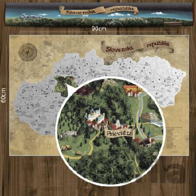 Giftio Stírací mapa Slovenská republika Deluxe XL, Stříbrná