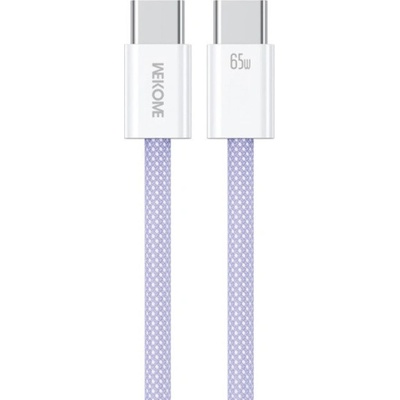 Wekome WDC-21 opletený nabíjací a dátový USB-C na USB-C 1m fialový