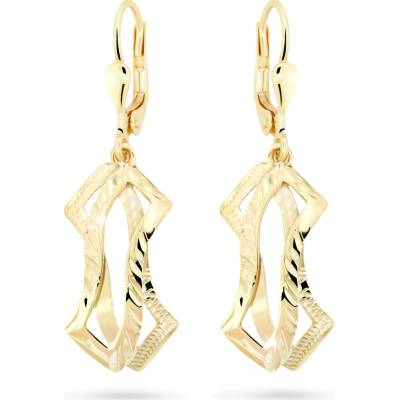 Cutie Jewellery - gold Zlaté ručně porývané náušnice M404