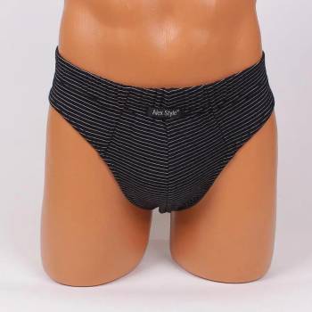 Image 1 of Мъжки памучен слип в черно с бяло райе