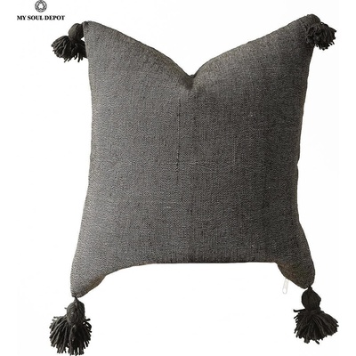 My Soul Depot Възглавница Мароко с пискюли / сив цвят (3d6837aa433a9ffb)