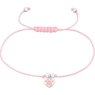 Majya náramek růžový s přívěskem TLAPKA v SRDCI 10621