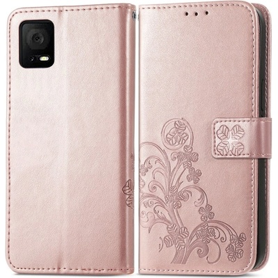 Pouzdro PROTEMIO 58569 ART FLOWER S Peněženkový kryt TCL 405 / 406 světle růžový