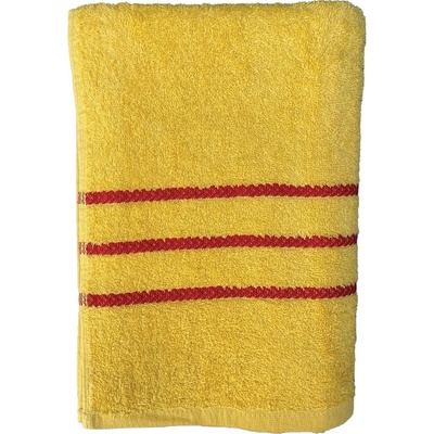 Top textil Osuška Pruhy červené 70 x 130 cm žlutá