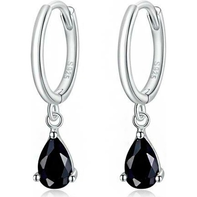 P&J Jewellery stříbrné náušnice slza SE47 černá