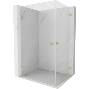 Mexen Lunar-B Duo душ кабина с врата 100 x 95 см, прозрачна, злато матирано - 832-100L-095P-55-00 (832-100L-095P-55-00)