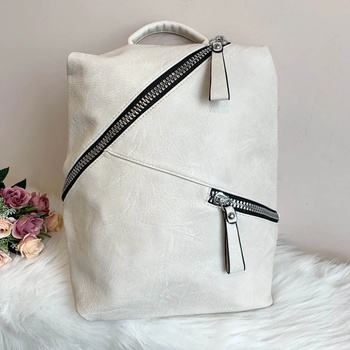 Image 1 of Кожена Бежова Раница - Модел 7291